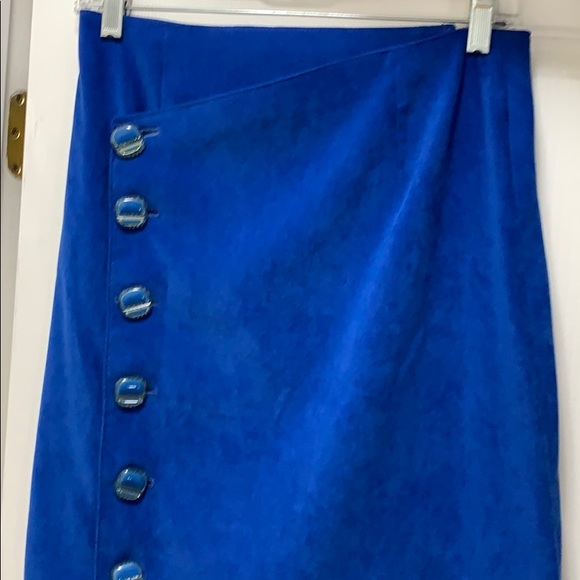 Vintage hand made skirt faux wrap - velvet like - Picture 2 of 16